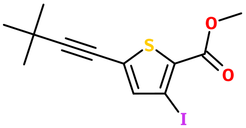 MC095966 5-(3,3-Dimethyl-1-butyn-1-yl)-3-iodo-2-thiophene-COOMe